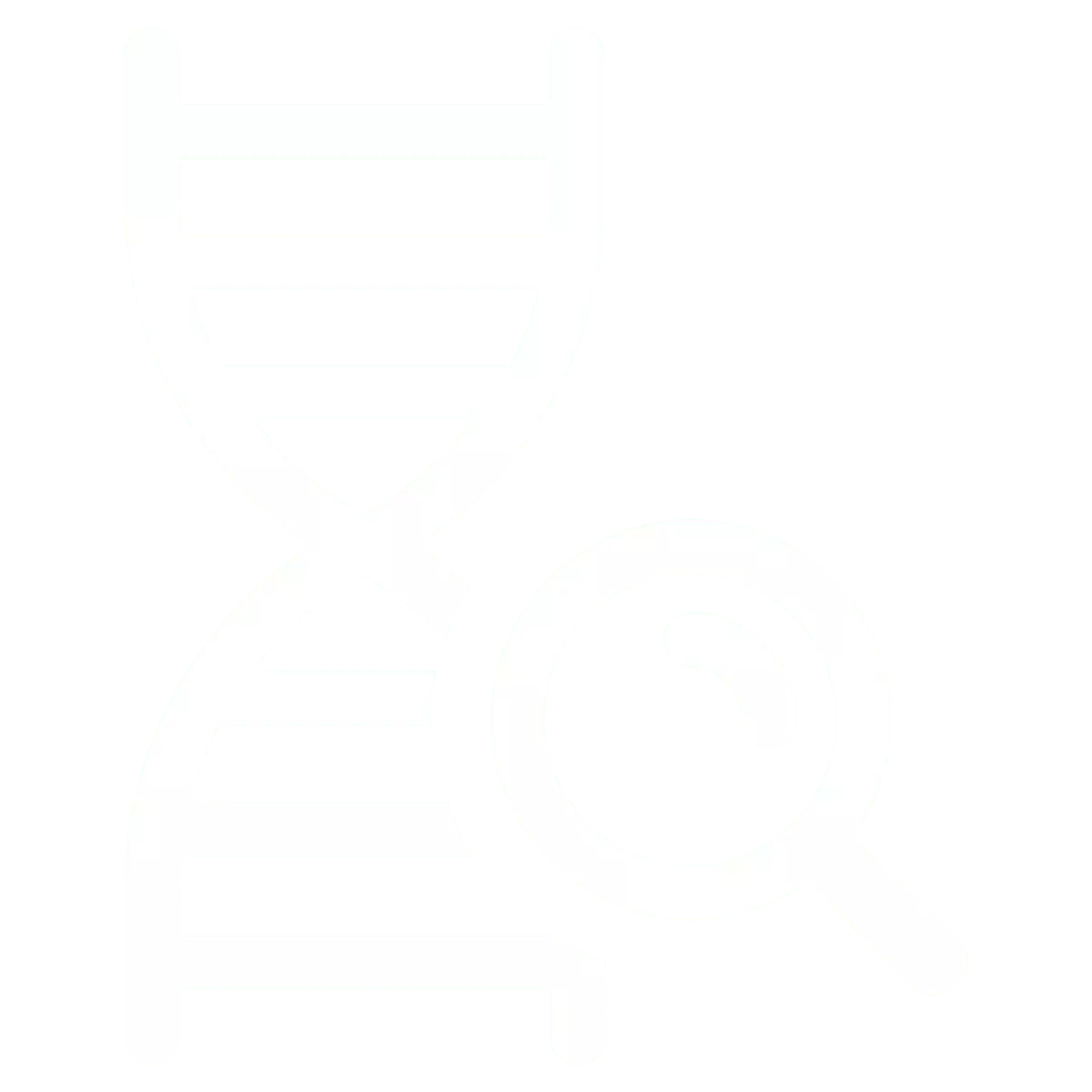 DNA with magnifying glass icon