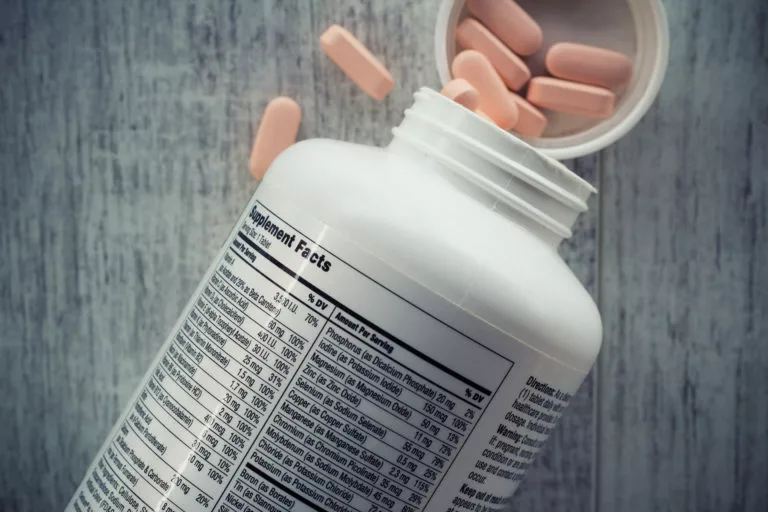 supplements in bottle